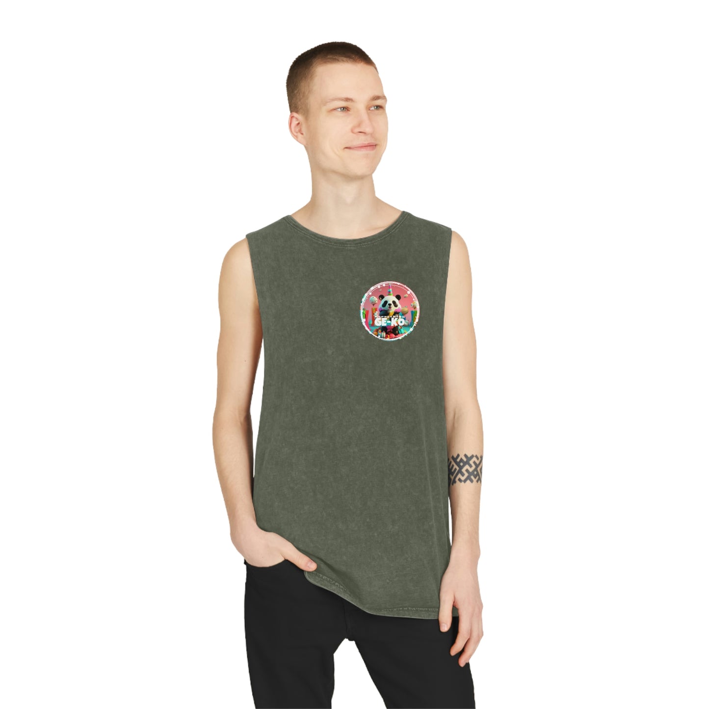 GE-KO’s Unisex Pandacorn Stonewash Tank Top