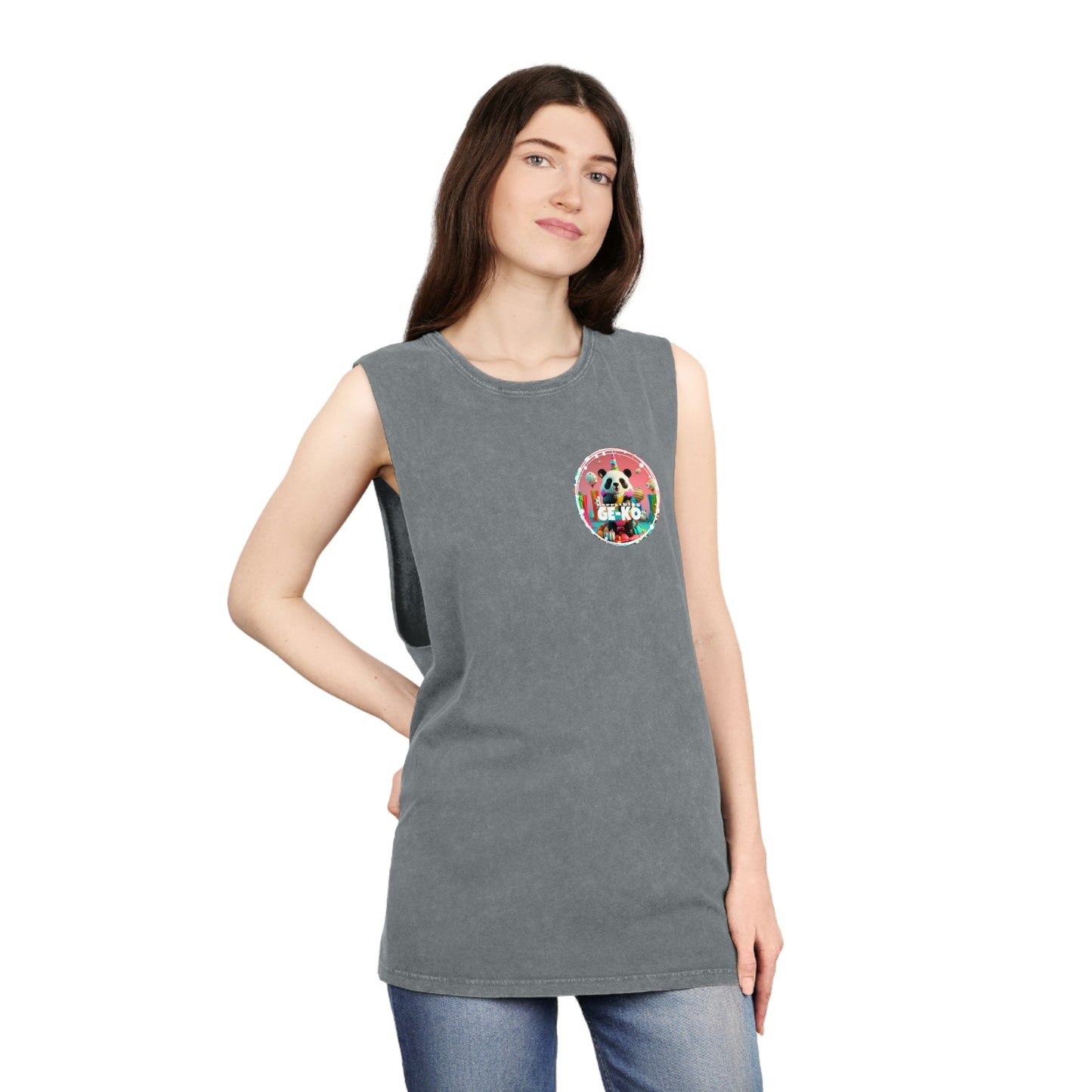 GE-KO’s Unisex Pandacorn Stonewash Tank Top