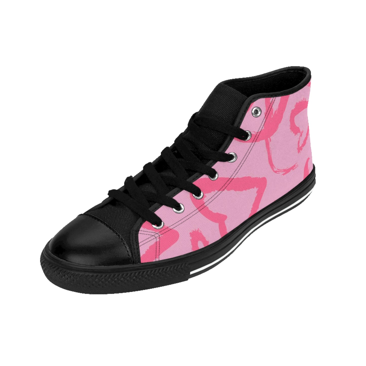 GE-KO’s Women's pink hearts Classic Sneakers