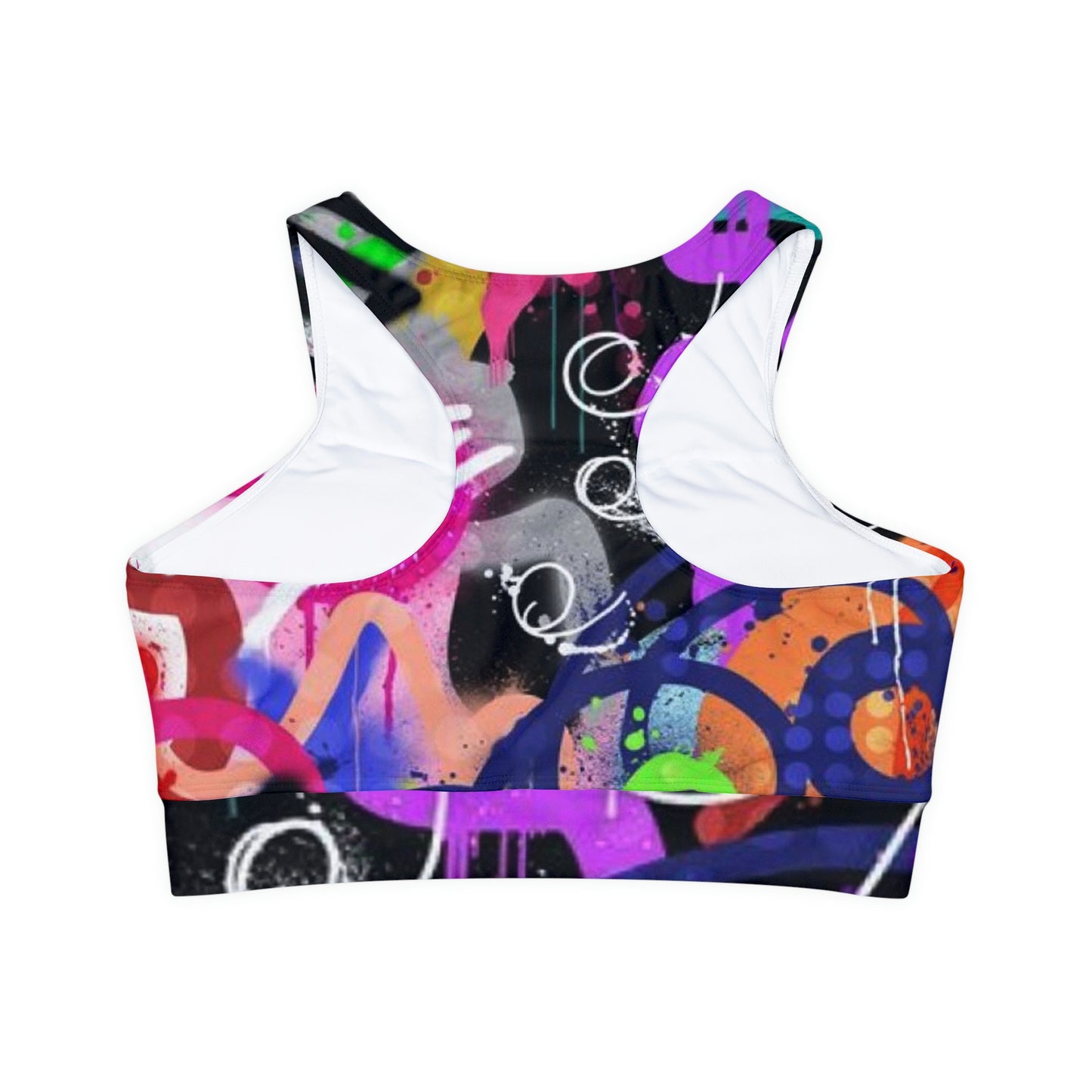 GE-KO’s graffiti Fully Lined, Padded Sports Bra