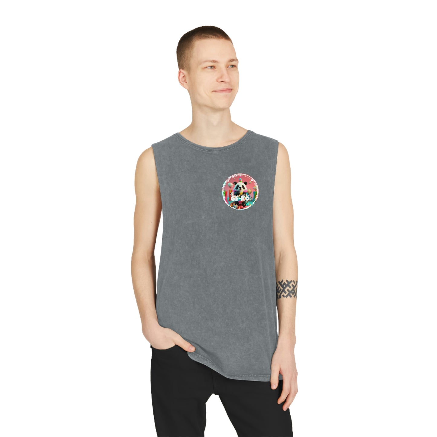 GE-KO’s Unisex Pandacorn Stonewash Tank Top