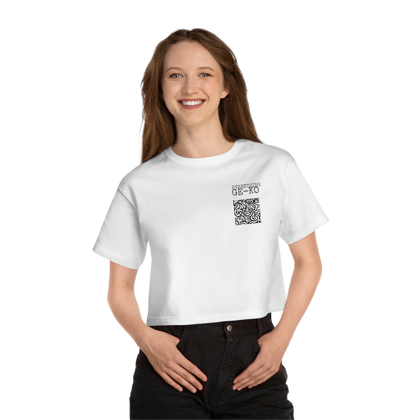 GE-KO’s (by Champion) Women's B&W Cropped T-Shirt