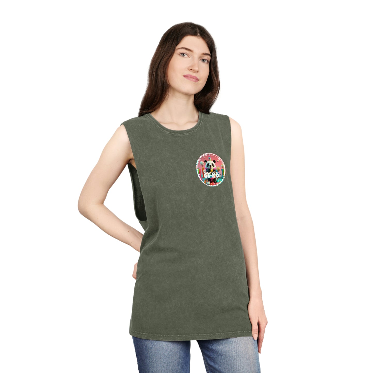 GE-KO’s Unisex Pandacorn Stonewash Tank Top