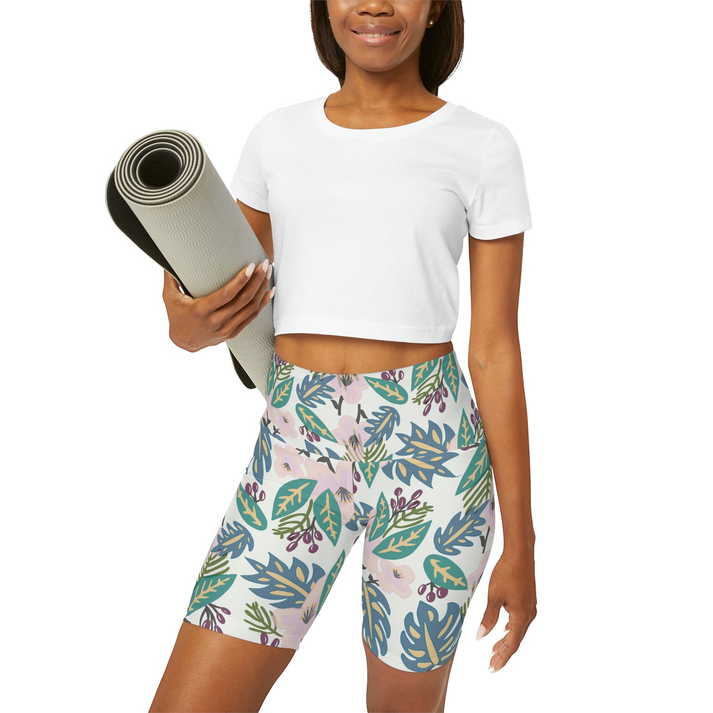 GE-KO’s floral High Waisted Yoga Shorts