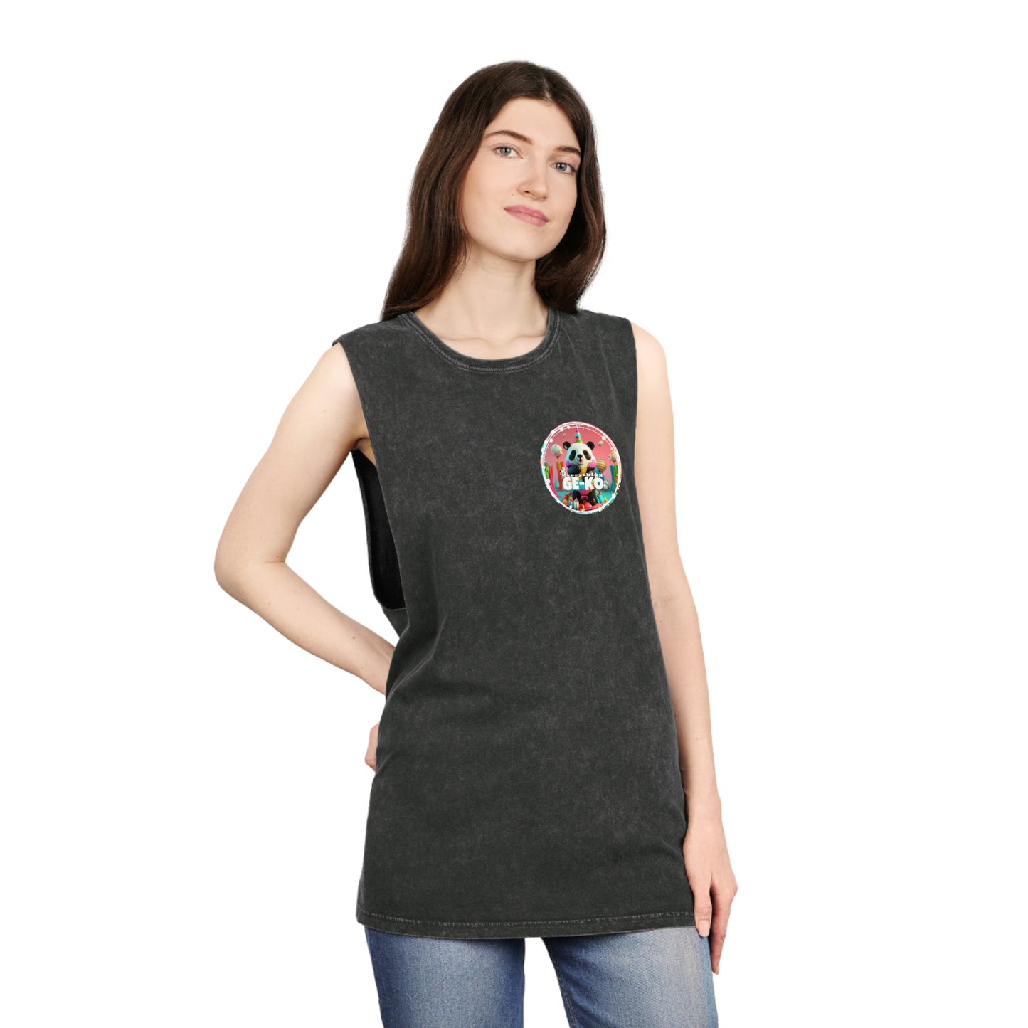 GE-KO’s Unisex Pandacorn Stonewash Tank Top