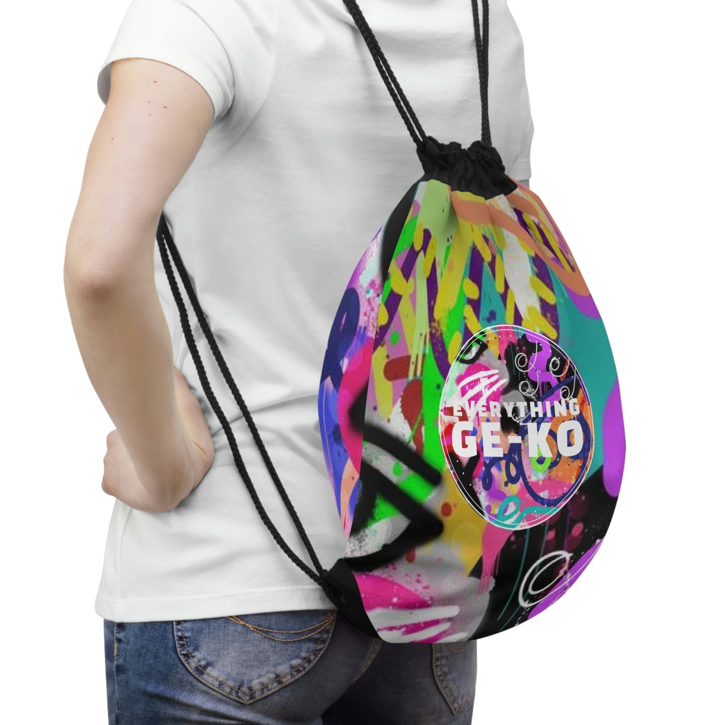 GEKO’s graffiti Drawstring Bag