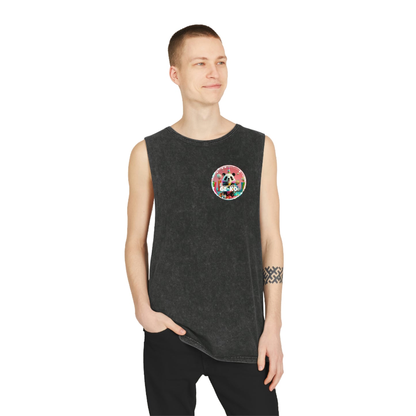 GE-KO’s Unisex Pandacorn Stonewash Tank Top