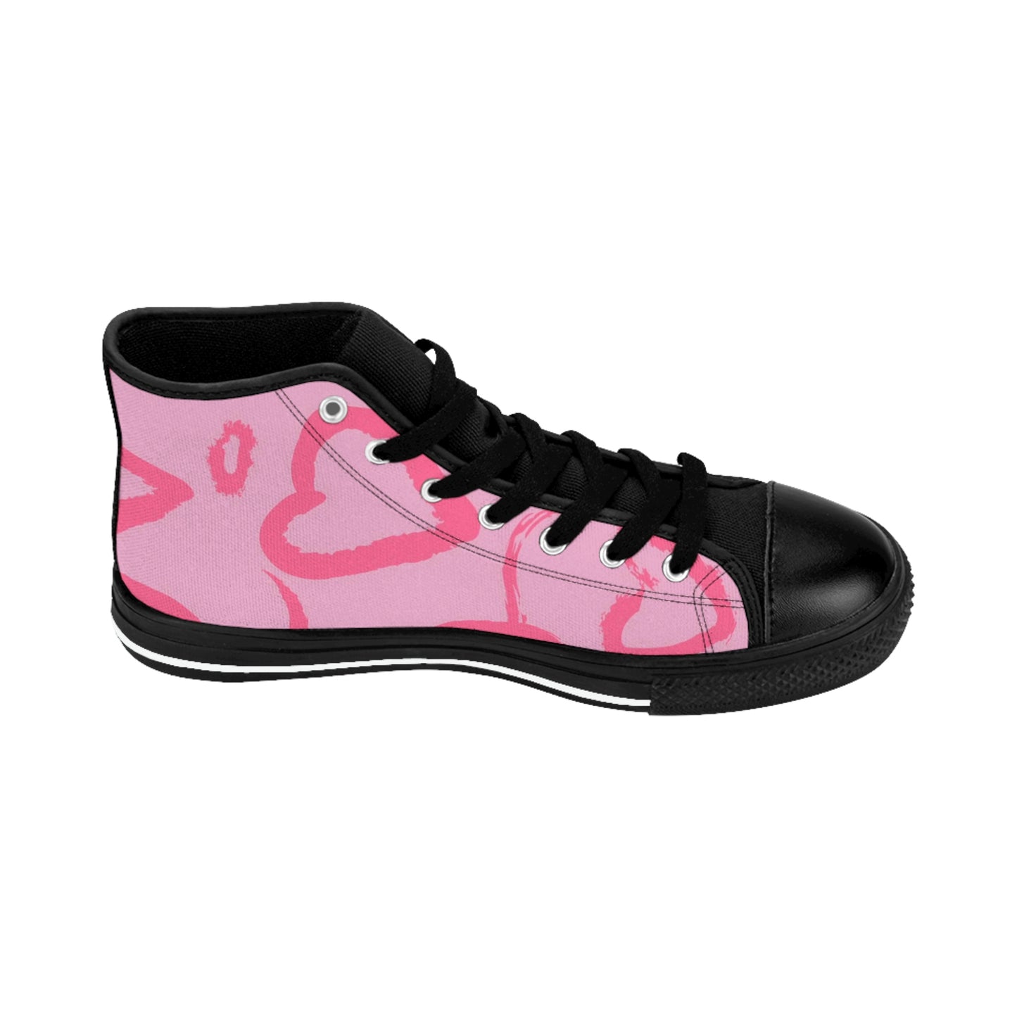 GE-KO’s Women's pink hearts Classic Sneakers