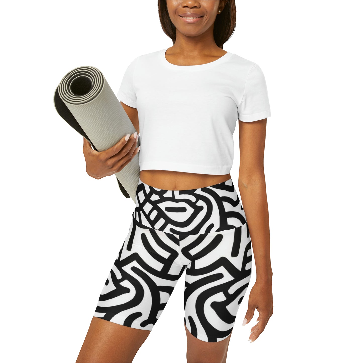 GE-KO’s B&W High Waisted Yoga Shorts