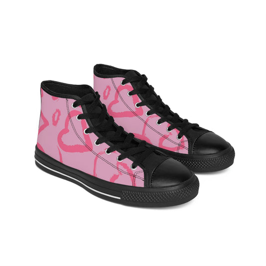 GE-KO’s Women's pink hearts Classic Sneakers