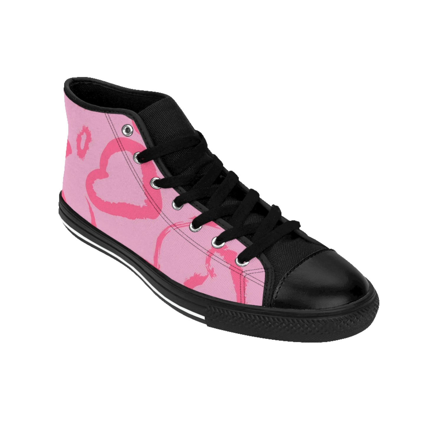 GE-KO’s Women's pink hearts Classic Sneakers